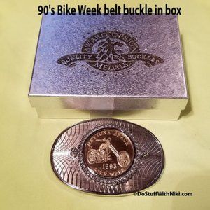 1990's Bike Week belt buckle in box